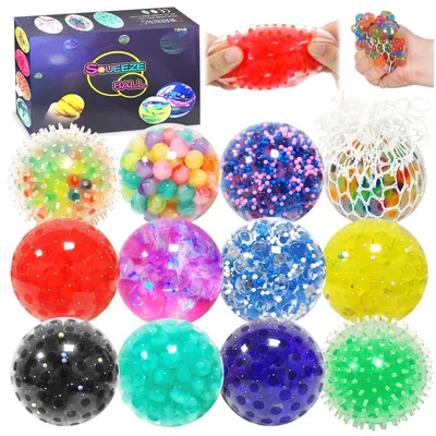 Image de Lot de 12 balles anti-stress pour enfants et adultes