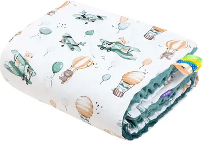 Produktbild von Balloon Travel & Emerald Minky Babydecke 75x100cm