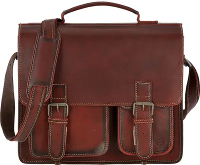 Produktbild von Greenburry Aktentasche Leder Schultasche XL Lehrertasche Tasche 39x33cm New Buffalo rot Damen Herren Schule Uni Arbeit