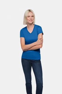 Produktbild von HAKRO Classic V-Shirt Damen 126 royalblau, 2XL