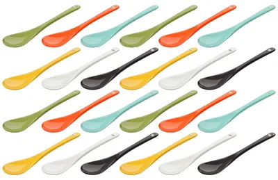 Image de Cuillères à oeufs en porcelaine - cuillères en porcelaine colorées