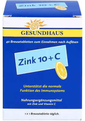 Produktbild von GESUNDHAUS Zink 10 + C Brausetabletten, 40 St. Tabletten