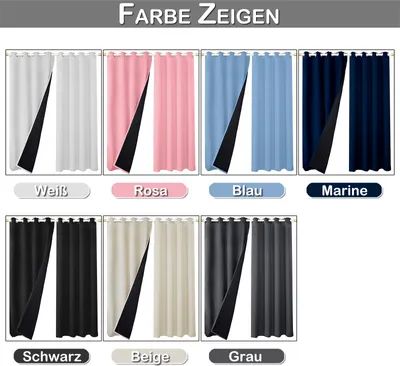 Produktbild von 100% Verdunkelung Thermo Vorhänge Beige Blickdicht Verdunkelungsvorhang mit Ösen Einfarbige, 132x213cm