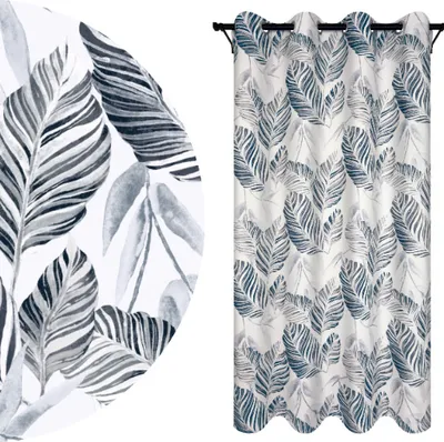 Produktbild von Blickdichte Gardine mit Ösen, Maße: 140x250 cm, Farbe: Gris