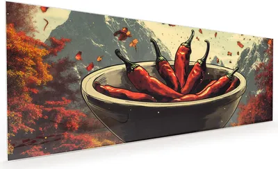 Produktbild von Küchenrückwand Spritzschutz Glas mit Motiv Frische Chilischoten 40 x 40 cm