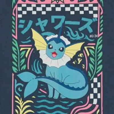 Immagine prodotto di Pokémon - Maglietta a maniche corte Vaporeon Navy (vestibilità ampia)