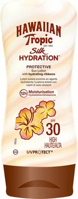 Zdjęcie produktu dla Hawaiian Tropic 5099821001414, Emulsja z filtrem przeciwsłonecznym, Ciało, Nawilżający, Skóra uniwersalna, 180 ml, 12 h