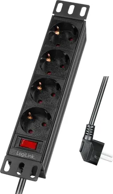 Image de Logilink multiprise 4x avec interrupteur,10"(1HE),2m