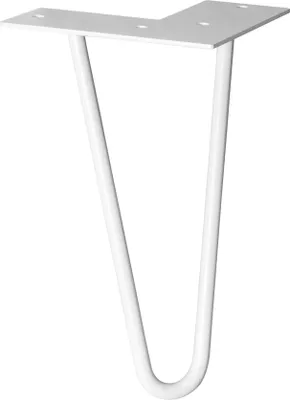 Produktbild von WAGNER Möbelbein HAIRPIN LEG Retro - 12 x 12 x 20 cm, Stahl, hellgrau, Bein schräg & Anschraubplatte - 12822601