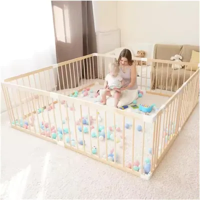 Immagine prodotto di Parco giochi - Area giochi in legno - Area giochi per bambini - Area giochi per bambini piccoli - Area giochi sicura - 180x180x61 cm