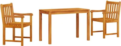 Image de vidaXL Ensemble de jardin 3 pcs brun bois massif acacia
