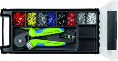 Produktbild von Rennsteig Aderendhülsen (Kabelschuhe) Set Crimpzange Abisolierzange 610901