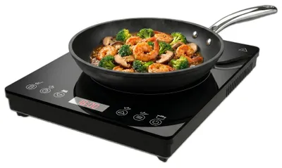 Induktionskochplatte 2000 W, 9 Stufen, Touch, Timer, schwarz