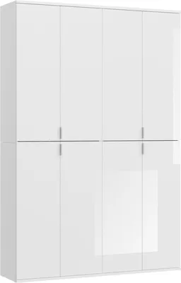 Image de Armoire 8 portes BODITE – Rangement spacieux en blanc laqué