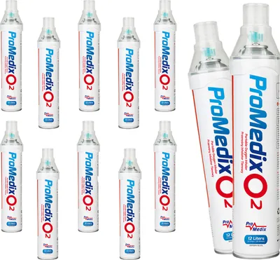 Immagine prodotto di 12x Promedix 12L inalatore portatile di ossigeno in bombola al 99,4%, PR-994