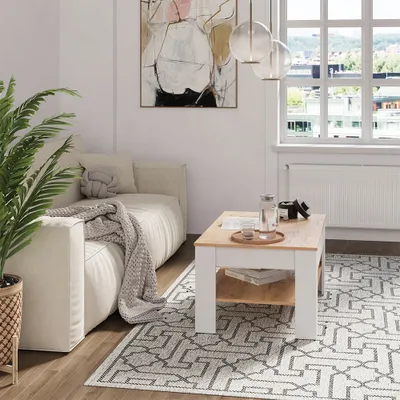 Obrázek produktu pro Konferenční stolek Vicco Milan Bílý/zlatý dub 92.2 x 65 cm, Model 54385