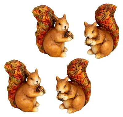 Produktbild von 4 Eichhörnchen Figuren mit Nuss, 11 cm Deko für den Garten
