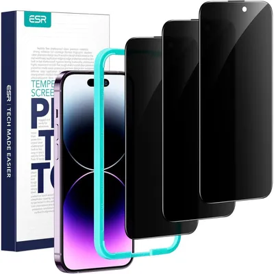 Image de Film de protection d'écran, protection de confidentialité pour iPhone 14 Pro Max, en verre trempé, lot de 3