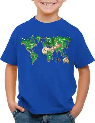 Produktbild von style3 Mario Weltkarte Kinder T-Shirt super videospiel konsole snes n64