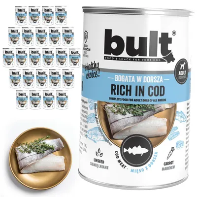 Produktbild von BULT | Hundefutter Kabeljau - Nassfutter Set 4x400g Dose - Hunde Nassfutter fur Hund