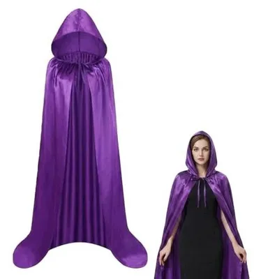 Zdjęcie produktu dla Peleryna z kapturem wampira czarna kostium na halloween karnawał