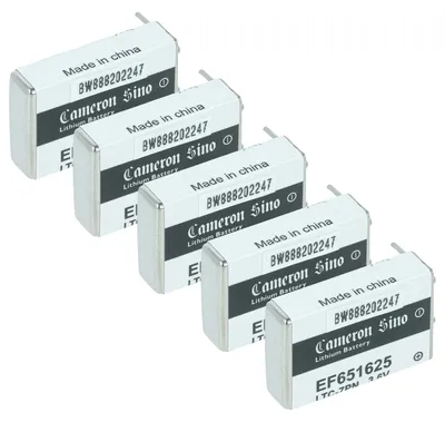 Produktbild von vhbw 5x EF651625 Spezial-Batterien - Primärbatterien mit Lötpins (750 mAh, 3,6 V, Li-SOCl2)