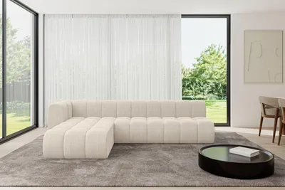 Produktbild von ALTDECOR Modulares Sofa Ecksofa in L-Form - Darnel-L2 - 296x177x70 cm Beige - Corner modular Sofa Eckcouch Couch Wohnlandschaft Cauchsofa Bodensofa Polstersofa