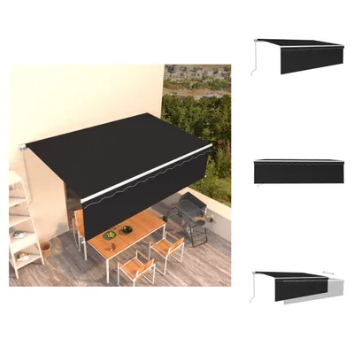 Immagine prodotto di vidaXL Tenda da sole retrattile manualmente con tenda a rullo 5x3 m antracite -  Tende da sole