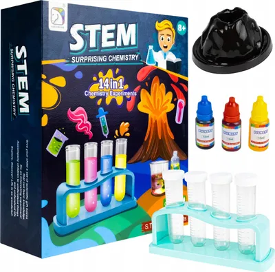 Zdjęcie produktu dla Labolatorium Zabawka Edukacyjna Zestaw Chemika Wulkan 14 Eksperymentów