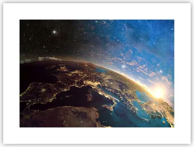 Produktbild von Poster - Poster ohne Rahmen - Kosmos Erde - 40x30 cm - Wand Bild - Wanddeko - Wandbilder - Kunstposter - Wandposter - Bilder - Kunstdruck - Wanddekoration - Wandbild - P2XAA40x30-3809
