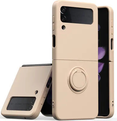 Produktbild von Samsung Z Flip 3 2021 Handyhülle, Ring Halter Ständer Kratzfeste Weiche Silikon schutzhülle für Samsung Galaxy Z Flip 3 5G Pink