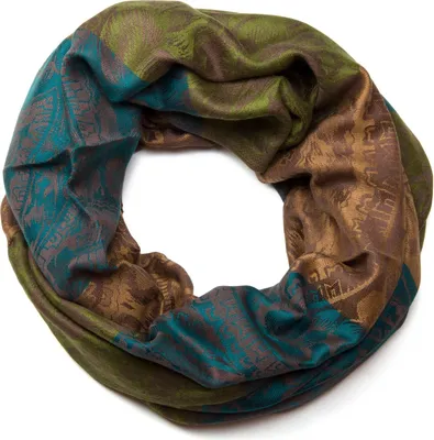 Produktbild von styleBREAKER Damen Loop Schlauchschal mit Blumen, Hibiskus Blüten, Paisley Muster, warm und weich, Tuch, Schal 01018058