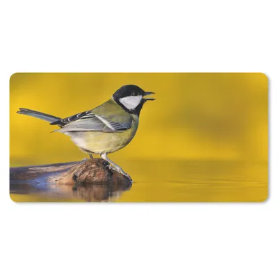 Produktbild von MuchoWow® Mauspad Mousepad Kohlmeise - Vogel - Wasser 60x30 cm - Mousepads - Maus Mat - Pad - Mausunterlage - Nachhaltig