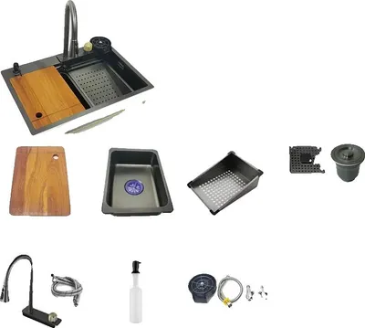 Immagine prodotto di Lavello da cucina, vasca singola, acciaio inox, 68x46 C