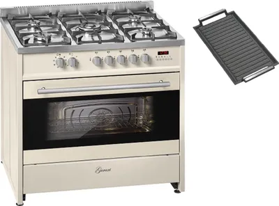 Produktbild von Gurari GCH E 911 Cr+Grillplatte, Gas Elektro Standherd 90 cm in Creme