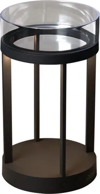 Produktbild von Konstsmide Chieti LED Laterne  |  Indoor/Outdoor   |  regenfest  |  USB   |  grau  |  Aluminum/Glas Dekoschale  |  Akkulaufzeit bis zu 20h  |  7821-300