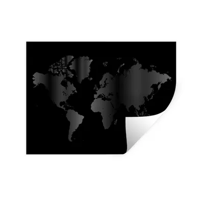 Produktbild von MuchoWow® Wandtattoo Wandsticker Wandaufkleber Weltkarte - schwarz und weiß 120x90 cm Selbstklebend und Repositionierbar - Aufkleber