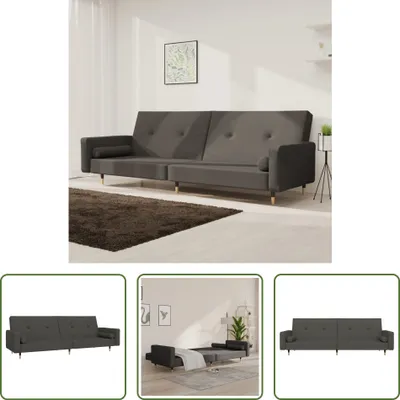 Produktbild von The Living Store Schlafsofa 2-Sitzer mit 2 Kissen Dunkelgrau Samt