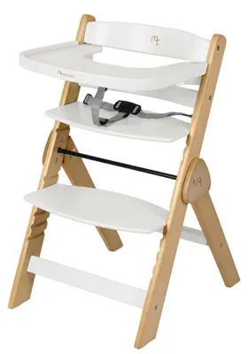 Immagine prodotto di Nukido 702001, seggiolone da tavolo in legno modello Timo, dimensioni 45 x 40 x 78 cm, colore marrone e bianco