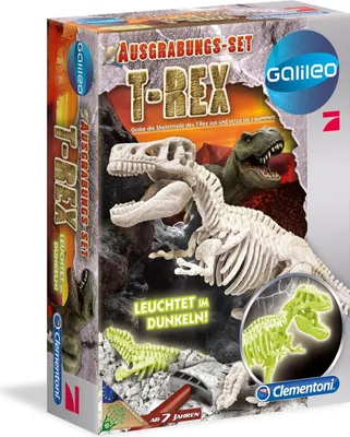 Zdjęcie produktu dla Clementoni Clementoni Galileo zestaw do wykopalisk Świecący w ciemności - Dinozaur T-Rex 69404
