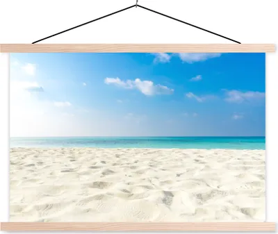 Produktbild von MuchoWow® Textilposter Strand - Licht - Sonne 60x40 cm mit holzfarbenen Rahmen - Bilder