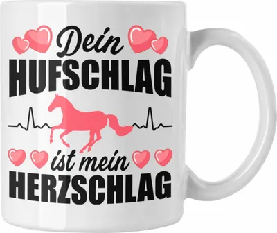 Produktbild von Trendation - Pferde Tasse Geschenk Mädchen Spruch Reiten Geschenke Pferd Kaffeetasse für Reiterin Pferdeflüsterer Erwachsene (Weiß)