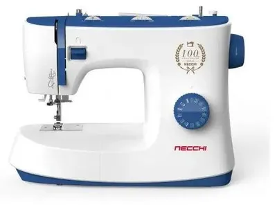 Produktbild von Necchi K432A Halbautomatische Nähmaschine mit 32 Stichen und automatischer Knopflochfunktion, blau