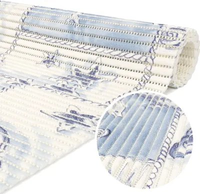 Produktbild von Badematte Anti-Rutsch-Matte für Bad Weichschaummatte Premium Delfine Badvorleger Blau-Weiß Breite 130 cm Länge 1500 cm
