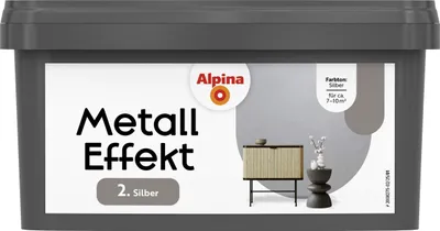 Produktbild von Alpina Wandfarbe Metall Effekt silber 1 L