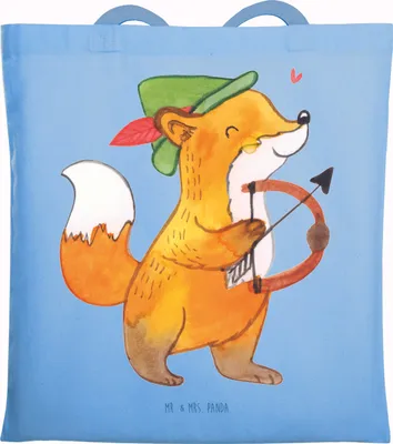 Produktbild von Mr. & Mrs. Panda Uni Tasche Schütze Astrologie - Sky Blue - Geschenk, Shopping, Laptoptasche, Geschenkidee, Jutetasche, Sternzeichen, Geburtstagsgeschenk, Beutel