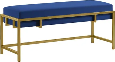 Produktbild von BETTSO LAMO 100 Vorzimmerbank - Blau Sitz, Goldrahmen