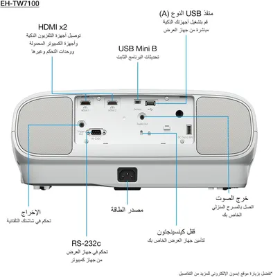Productafbeelding van Epson EH-TW7100 - 3-LCD-projector - 3D - 3000 lumen (wit)