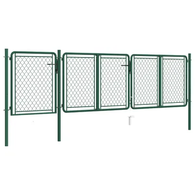Obrázok produktu pre Ocelové brány do záhrady, rozmer 400 x 75 cm, zelená farba