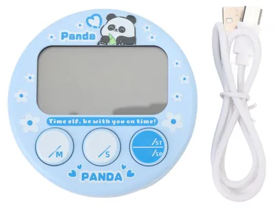 Image de Minuteur de cuisine numérique, écran LCD, compact, motif de dessin animé, électronique, magnétique, pour enfants, bleu
